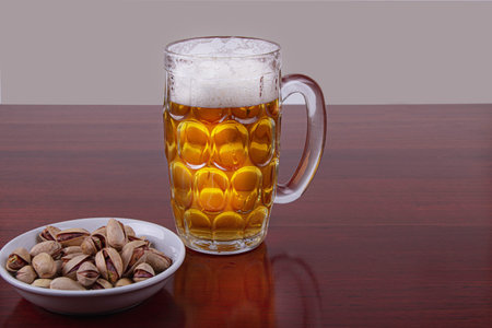 Beer with nuts. .の写真素材