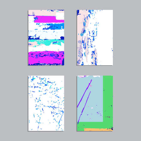 Set of artistic vector greeting cards design. Colorful frame pattern textures for wedding, anniversary, birthday, Valentine's day, party, poster, card, invitation, placard, brochure, flyer, templateのイラスト素材