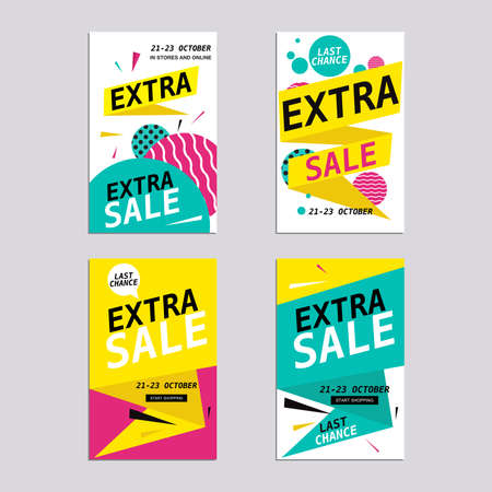 Sale website banners design set. Sale tag. Sale promotional material vector illustration. Design for social media banner, poster, email, newsletter, ad, leaflet, placard, brochure, flyer, web stickerのイラスト素材