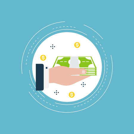 Financial investments, money transactions, payments, deposit, budget management flat vector illustration design.のイラスト素材