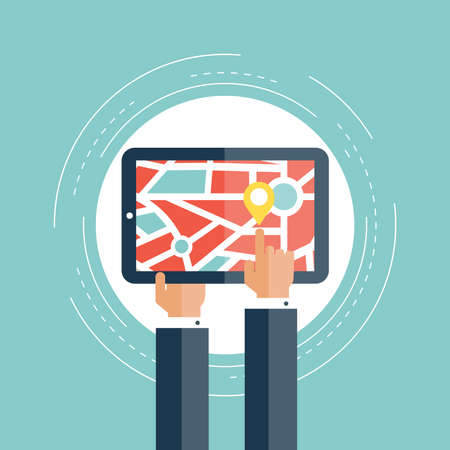 GPS navigationのイラスト素材