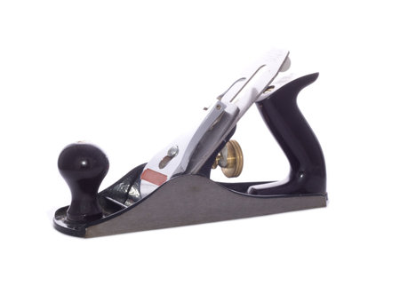 Carpenter bench plane on white backgroundの写真素材