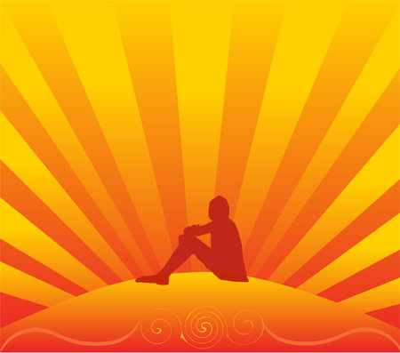 Teenager on sunのイラスト素材