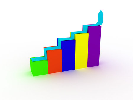 Financial chart. 3d rending