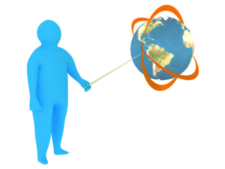 3d abstract person with map from http://visibleearth.nasa.gov/