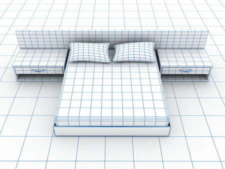 Sofa on white. 3D renderingの写真素材