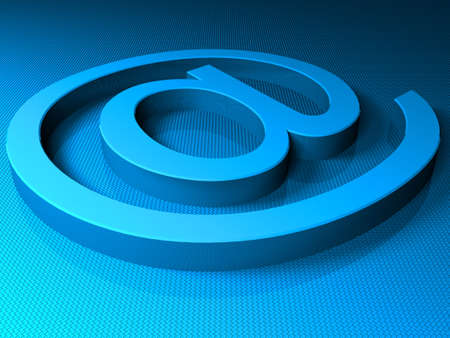 E-mail blue sighn. 3D renderの写真素材
