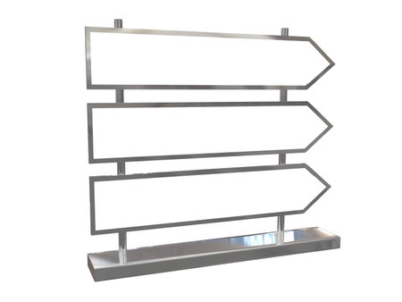 Blank signpost over white . 3d render