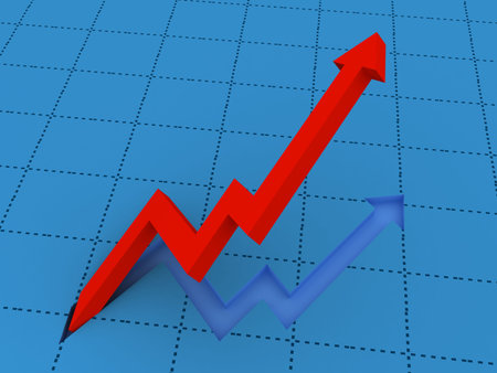 3d abstract chart for company presentation