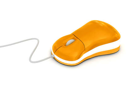 Computer mouse over white background. 3d renderの写真素材