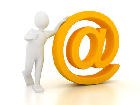 e-mail sign over white. 3d renderの写真素材