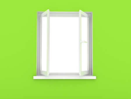 Open window. 3d rendered imageの写真素材