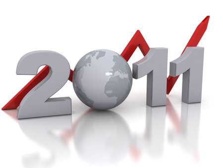 New Year 2011 concept. 3d rendered image