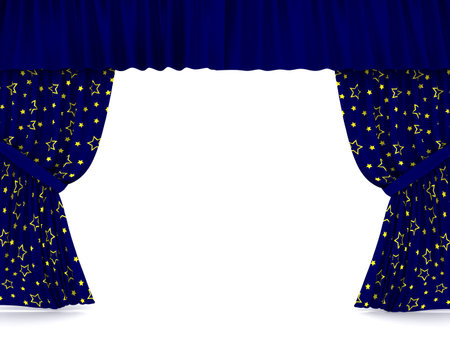 curtains over white. 3d rendered imageの写真素材