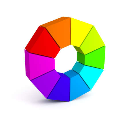 Color palette over white background, 3d rendered imageの写真素材