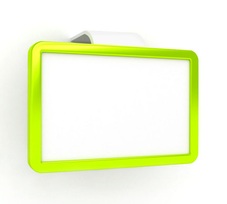 Board on spring over white backgroundの写真素材