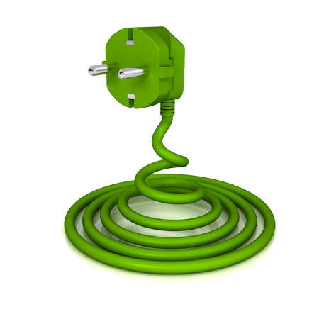 Electric plug over white background. computer generated imageの写真素材