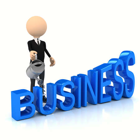 Buisnessmen upgrade buisness over white background. computer generated imageの写真素材