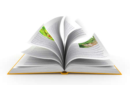 Open book over white backgroundの写真素材