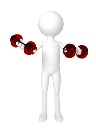 illustration of two dumbbells over white backgroundの写真素材