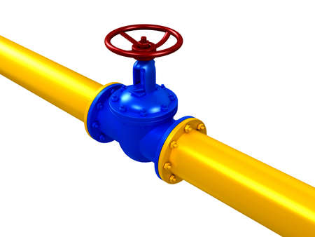 pipes valve connection - isolatedの写真素材