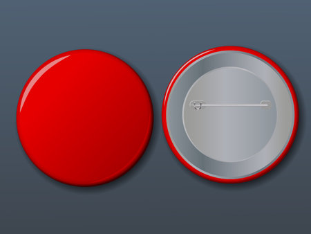 Blank vector white badge with place for your text. Both sides