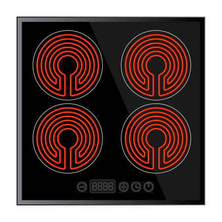 Kitchen - ceramic hob, household appliancesのイラスト素材