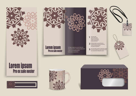 Set of presentation flyer design. Vector illustrationのイラスト素材