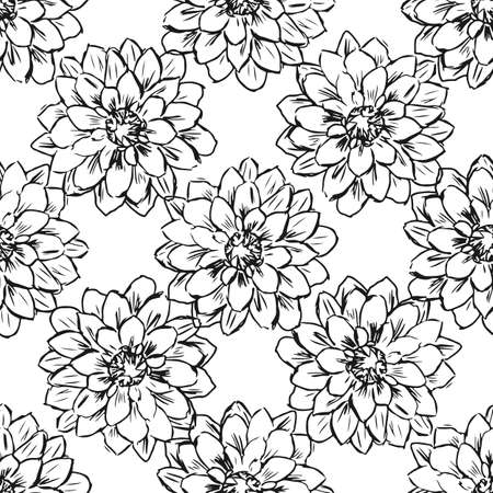 Hand draw seamless floral pattern. Vector illustration.のイラスト素材