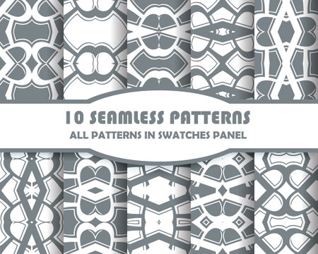 Vector of Seamless Patterns set.のイラスト素材