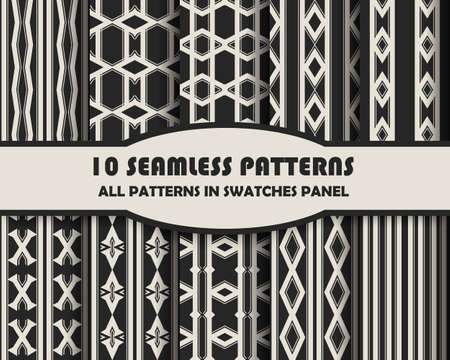 Vector of Seamless Patterns set.のイラスト素材