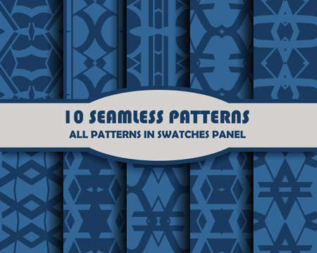 set of geometric seamless patterns for design.のイラスト素材