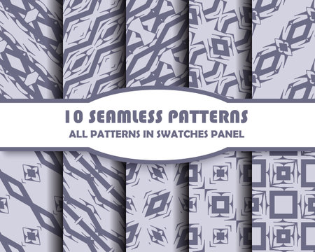 set of geometric seamless patterns for design.のイラスト素材
