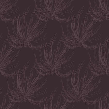 seamless black and white background. illustration with flying feathersのイラスト素材
