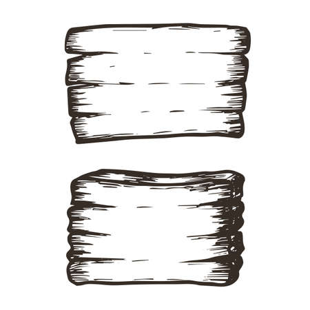 set of hand drawn wooden signs. Vector illustration EPS10のイラスト素材