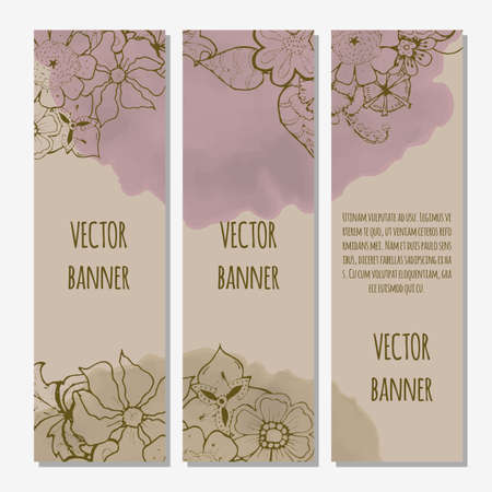 Ornate floral flyer with flowers. Doodle sharpie background. template for card, poster, leaflet. eps10のイラスト素材