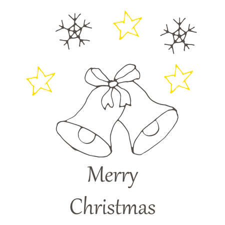vector Christmas and new year hand drawn seamles pattern. Doodle illustrationのイラスト素材