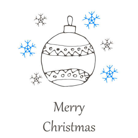 vector Christmas and new year hand drawn seamles pattern. Doodle illustrationのイラスト素材