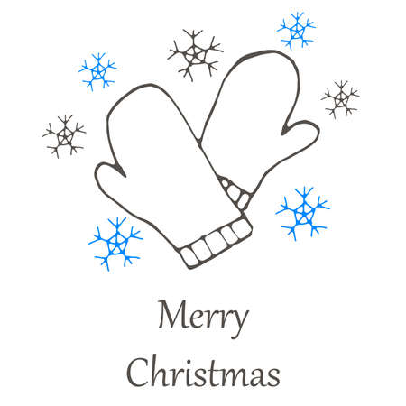 vector Christmas and new year hand drawn seamles pattern. Doodle illustrationのイラスト素材