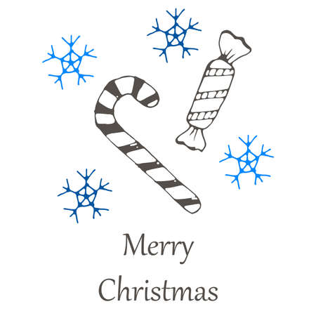 vector Christmas and new year hand drawn seamles pattern. Doodle illustrationのイラスト素材