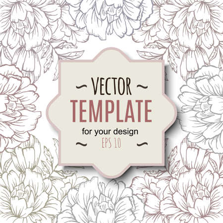 Ornate floral flyer with flowers.のイラスト素材