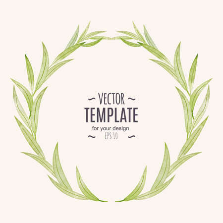 Watercolor wedding invitation design with flowerのイラスト素材