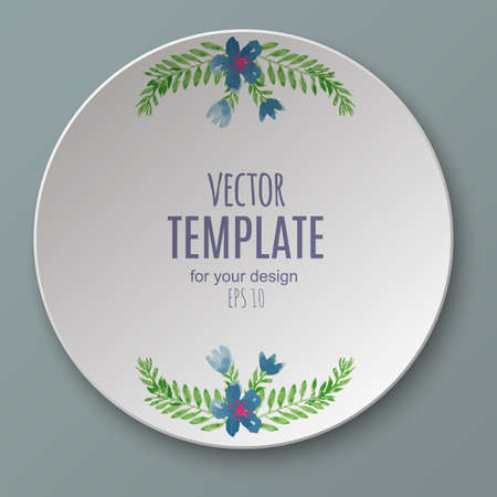 Watercolor wedding invitation design with flowerのイラスト素材