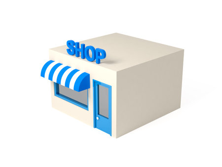 3d isometric style shop illustrationの写真素材