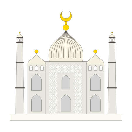 Islamic mosque flat cartoon styleのイラスト素材