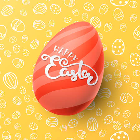 Easter vector illustration with egg for presentationのイラスト素材