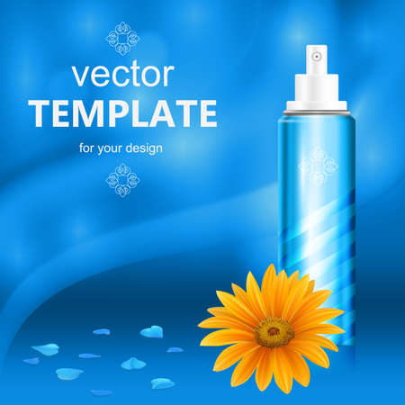 Cosmetic packaging with white cap on blue background.のイラスト素材