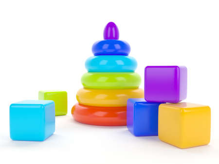 toy childrens pyramid for the development of intelligence and motilityの写真素材