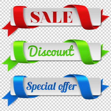 A set of colorful paper sale banners. Vector illustration.のイラスト素材