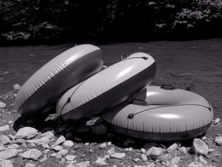 Tubing Rest Area Island - B&Wの写真素材